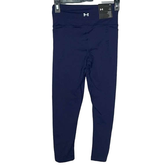 Under Armour Women's Meridian Studio Crop Leggings navy blue, XS - Picture 3 of 10